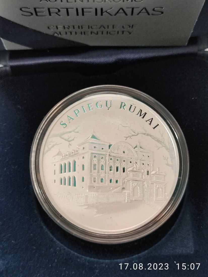  Litauen 20 Euro Silbermünze 2019 Sapieha Palace Auflage 2.500   