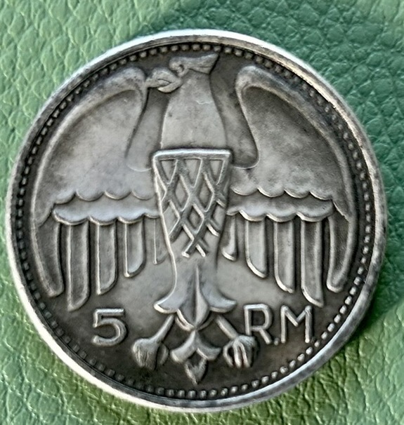 Adolf Hitler Drittes Reich 5RM 1935