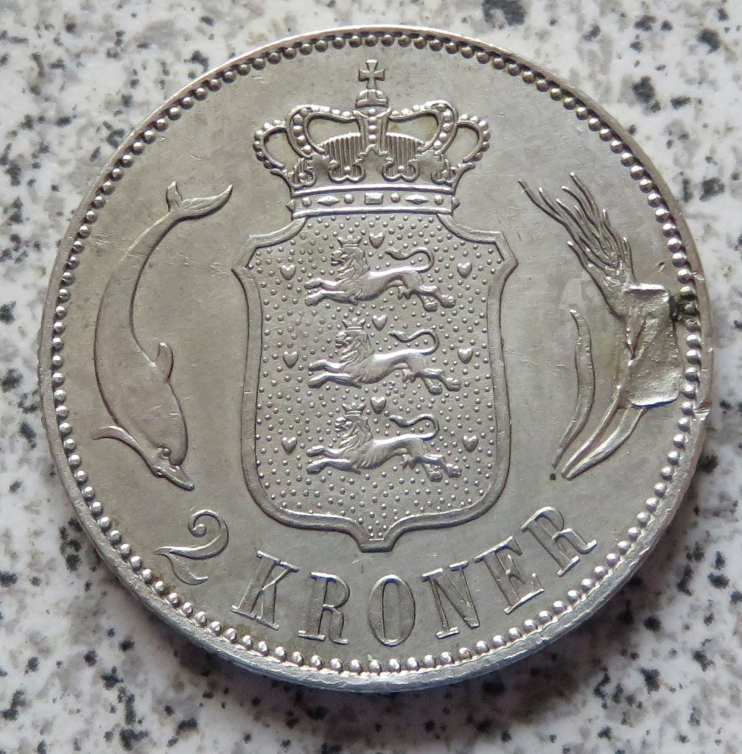  Dänemark 2 Kroner 1916, Materialfehler?   