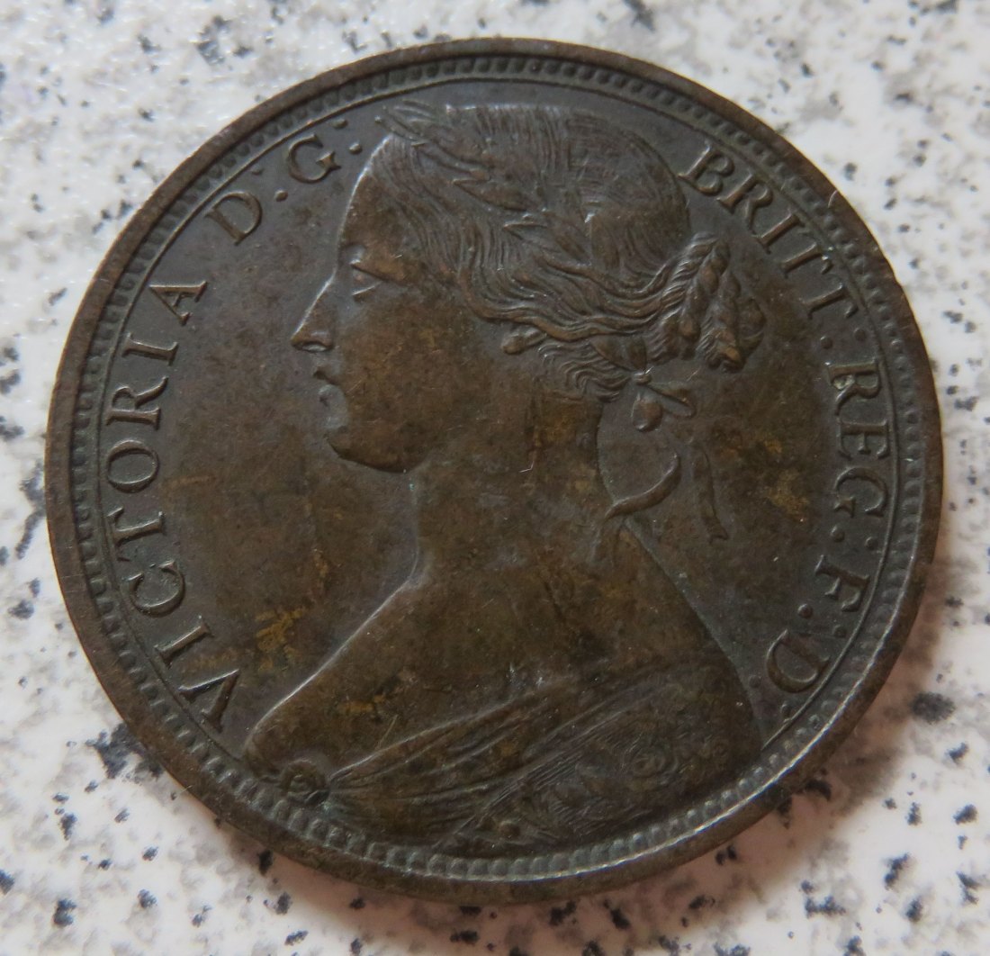  Großbritannien One Penny 1862, besser   