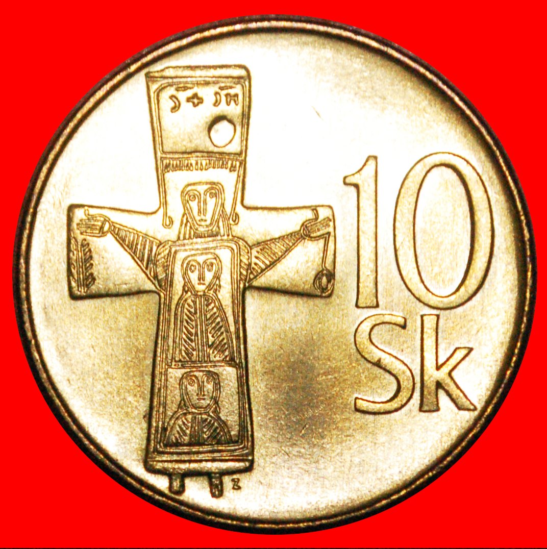 * CHRISTIANITY (1993-2008): SLOVAKIA ★ 10 CROWNS 1993 UNC MINT LUSTRE!★LOW START★ NO RESERVE!