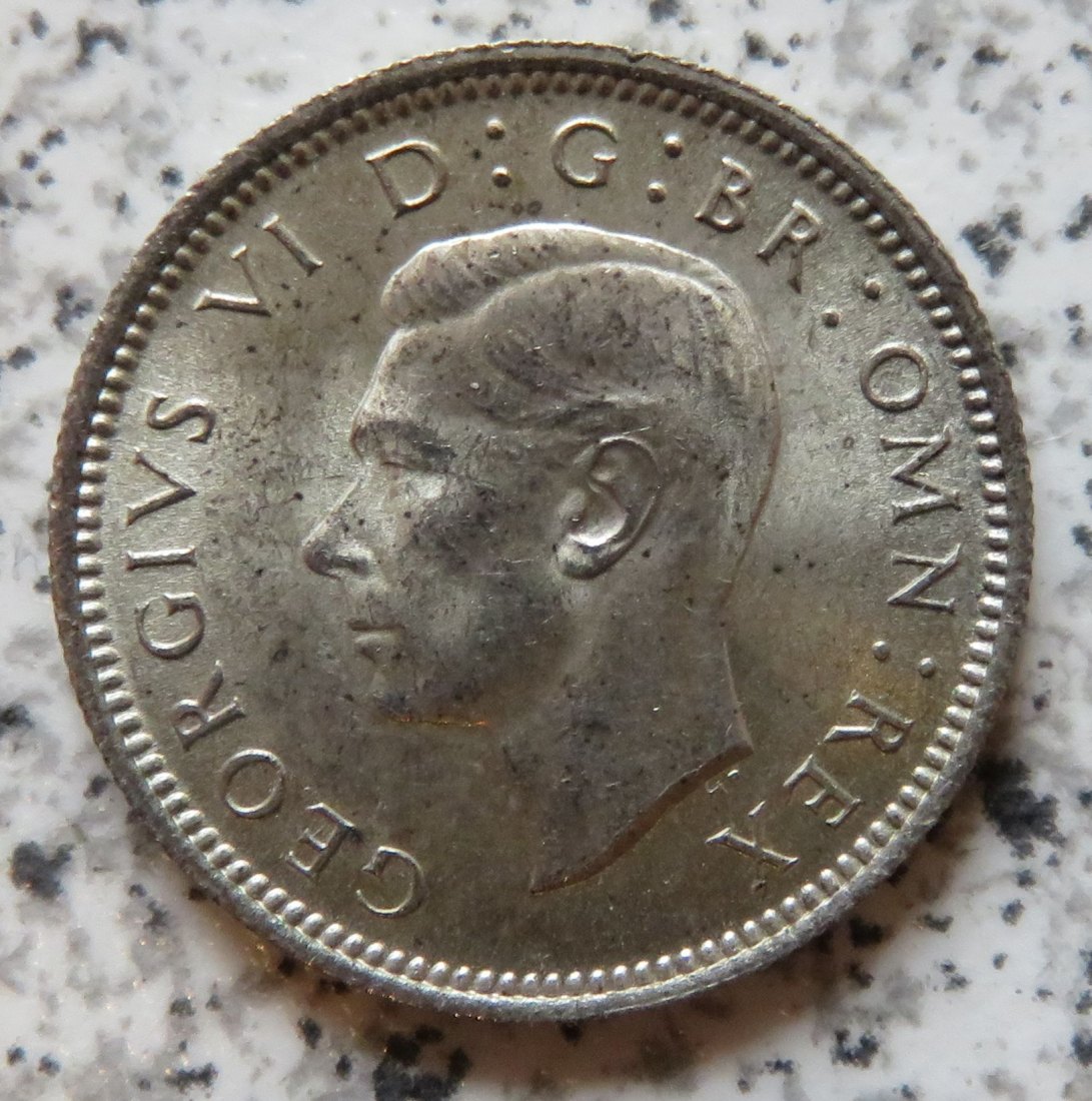  Großbritannien 6 Pence 1945, unc.   