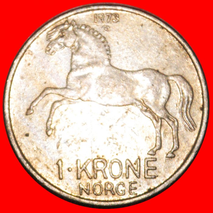  * PFERD (1958-1973): NORWEGEN ★ 1 KRONE 1973! OLAV V. (1957-1991) ★OHNE VORBEHALT!   