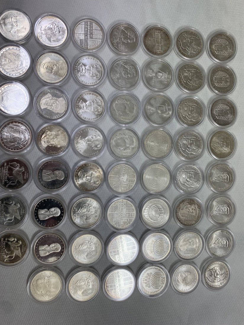 Sammlung BRD 5 DM Gedenkmünzen in Silber 55 Münzen zu 11,2g