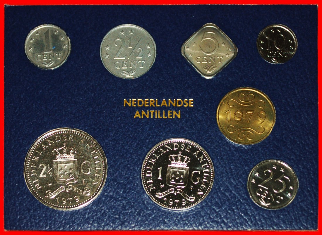  * FDC SET:NETHERLANDS ANTILLES★1 - 2 1/2 - 5-10-25 CENTS 1-2 1/2 GULDEN 1979★LOW START ★ NO RESERVE!   