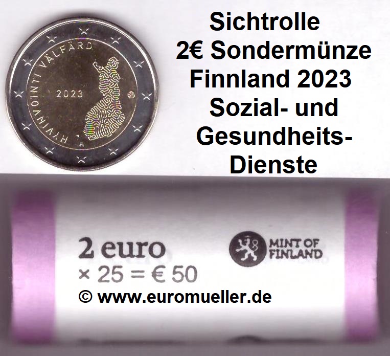 Finnland Sichtrolle...2 Euro Gedenkmünze 2023...Dienste   
