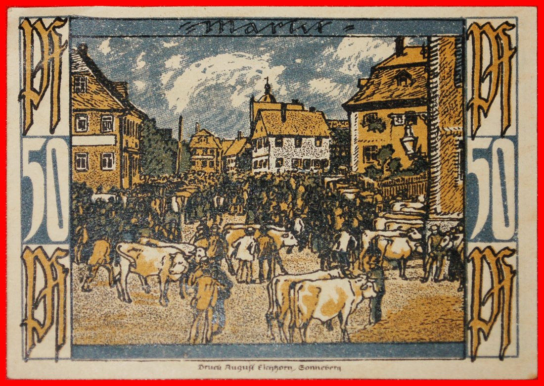  * THÜRINGEN: DEUTSCHLAND OBERLIND ★ 50 PFENNIG 1921 KNACKIG! SONNESBERG KÜHE!★OHNE VORBEHALT!   