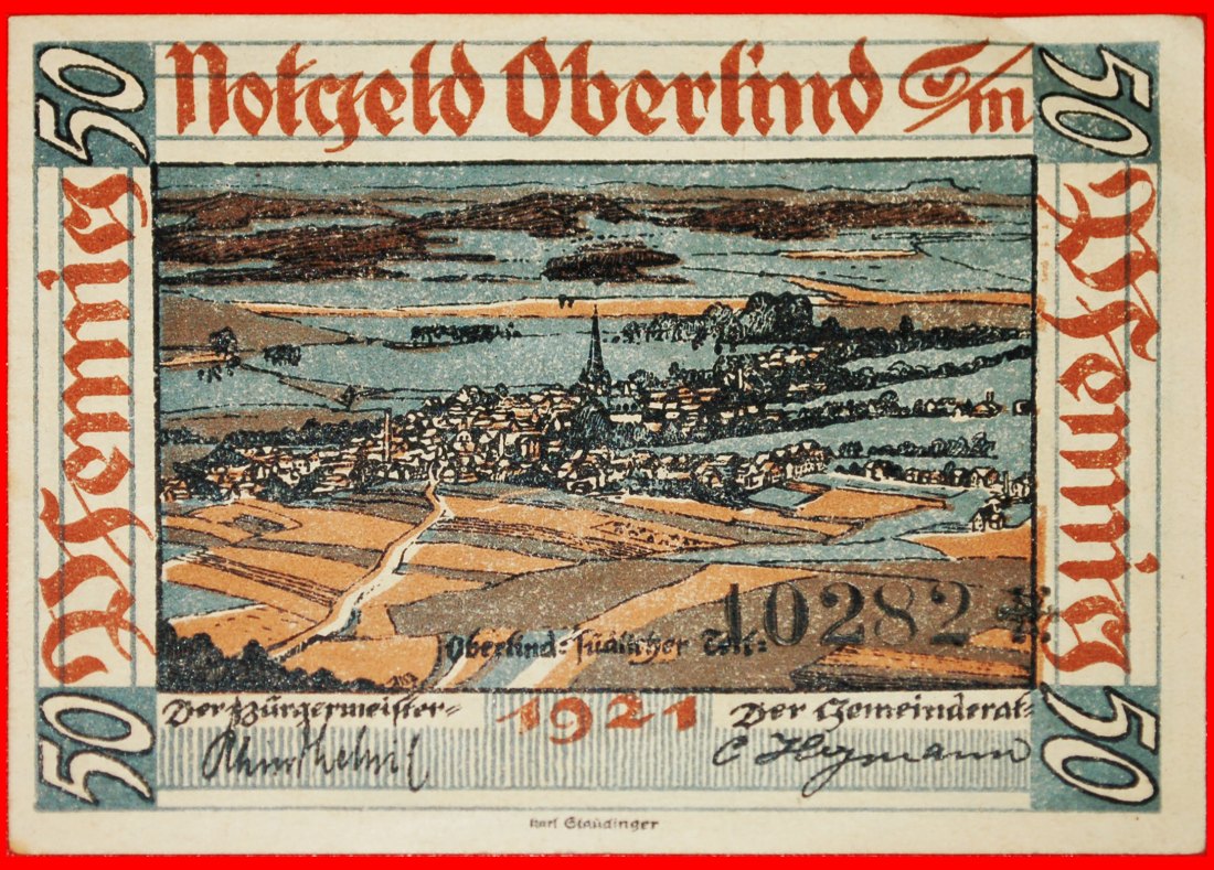  * THURINGIA: GERMANY OBERLIND ★ 50 PFENNIGS 1921 CRISP! SONNESBERG COWS!★LOW START ★ NO RESERVE!   