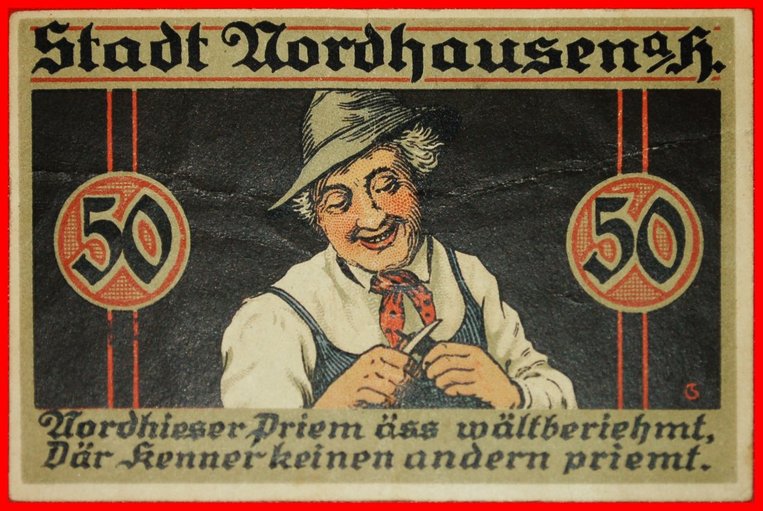  * SACHSEN: DEUTSCHLAND NORDHAUSEN ★ 50 PFENNIG 1921 VZGL KNACKIG ADLER!★OHNE VORBEHALT!   