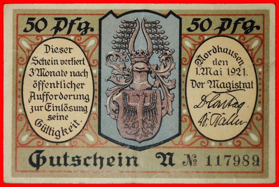  * SACHSEN: DEUTSCHLAND NORDHAUSEN ★ 50 PFENNIG 1921 VZGL KNACKIG ADLER!★OHNE VORBEHALT!   