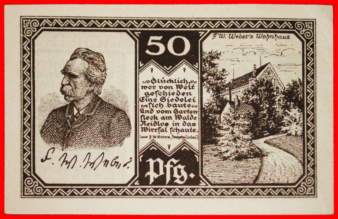  * WESTPHALIA: GERMANY NIEHEIM ★ 50 PFENNIGS 1921 CRISP WEBER (1813-1894)!★LOW START ★ NO RESERVE!   