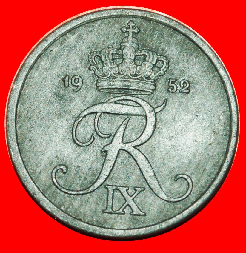  * MONOGRAM (1948-1972): DENMARK ★ 2 ORE 1952! Frederik IX (1899-1972) ★LOW START ★ NO RESERVE!   