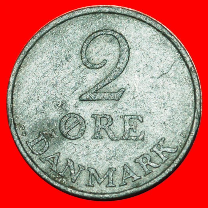 * MONOGRAM (1948-1972): DENMARK ★ 2 ORE 1956! Frederik IX (1899-1972) ★LOW START ★ NO RESERVE!