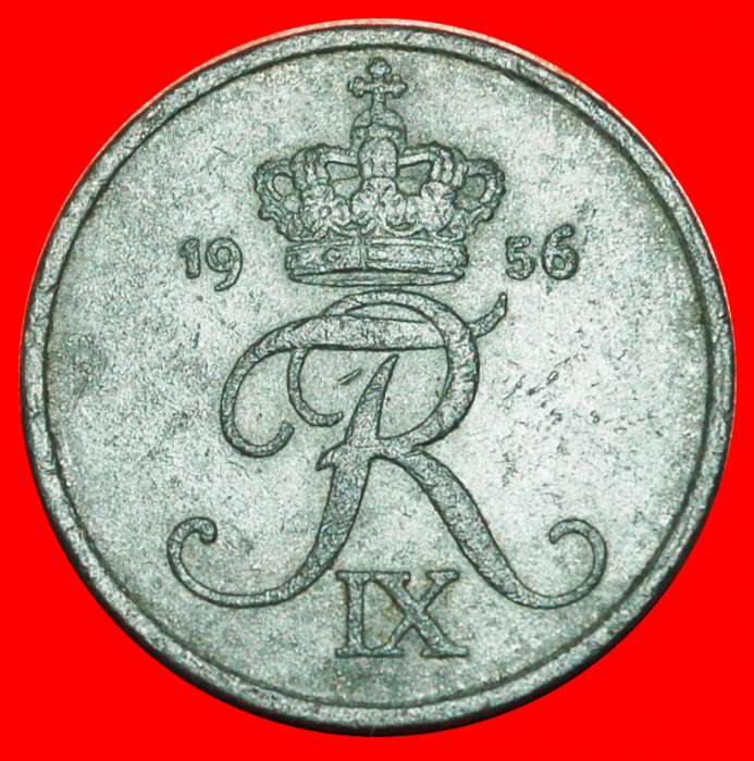  * MONOGRAM (1948-1972): DENMARK ★ 2 ORE 1956! Frederik IX (1899-1972) ★LOW START ★ NO RESERVE!   