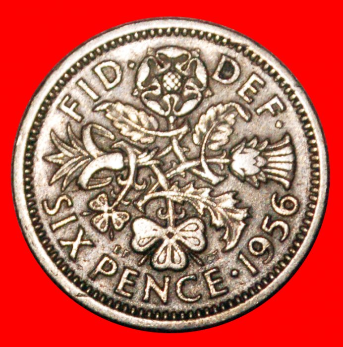  * FLOWERS (1954-1970): UNITED KINGDOM★6 PENCE 1956! ELIZABETH II (1953-2022)★LOW START ★ NO RESERVE!   