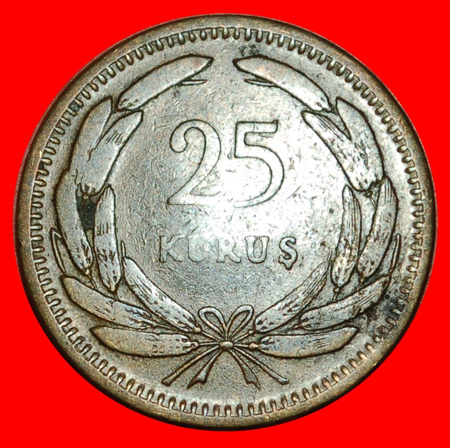  * CRESCENT AND STAR ERROR (1948-1956): TURKEY ★ 25 KURUS 1956!★LOW START ★ NO RESERVE!   