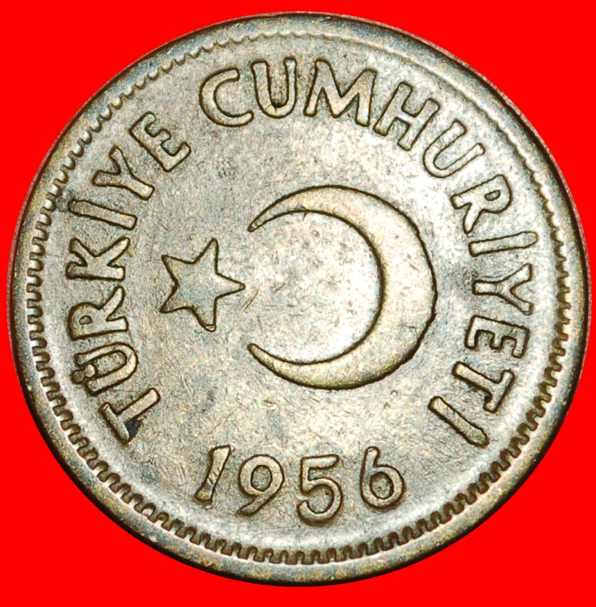  * CRESCENT AND STAR ERROR (1948-1956): TURKEY ★ 25 KURUS 1956!★LOW START ★ NO RESERVE!   