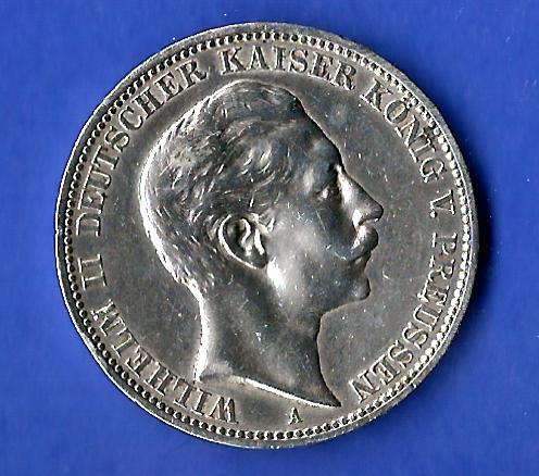  3 Mark Preussen 1909 Münzen und Goldankauf Golden Gate Frank Maurer Koblenz X825   