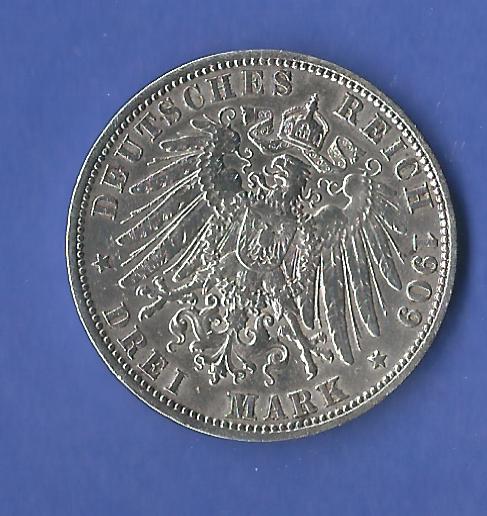  3 Mark Preussen 1909 Münzen und Goldankauf Golden Gate Frank Maurer Koblenz X825   