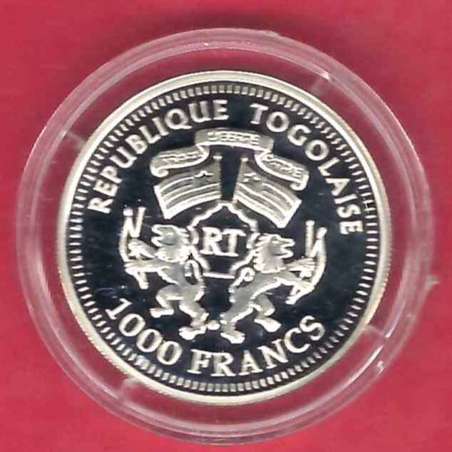  Rep. Togo 1000 Francs Schiffmotiv 2000 Silber Golden Gate Münzenankauf Koblenz Frank Maurer X732   