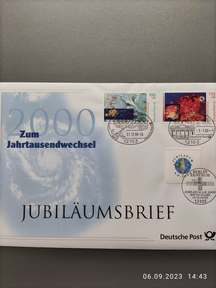  Deutschland Jubiläumsbrief zum Jahrtausendwechsel 2000   