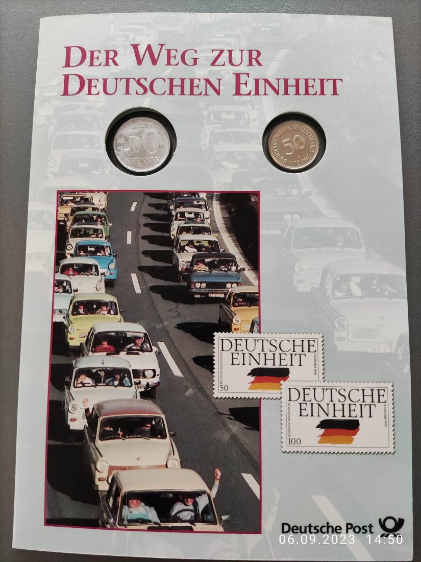  Deutschland/DDR Deutsche Einheit 1990 mit je 50 Pfennig   