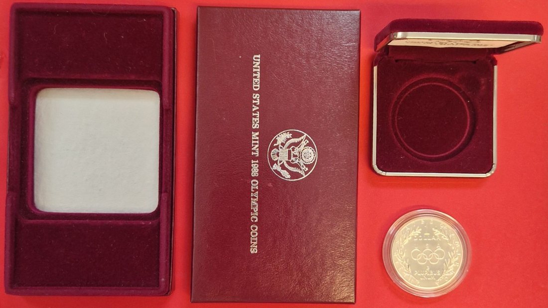  1 Dollar USA Olympiade Seoul Fackelträger 1988 Silber Goldankauf Koblenz Frank Maurer X 745   