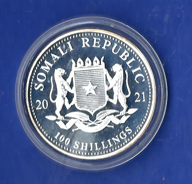  Somalia 1 Oz Feinsilber 2021 PP Goldankauf Golden Gate Frank Maurer X833   
