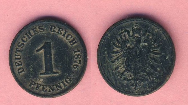  Kaiserreich 1 Pfennig 1876 C   