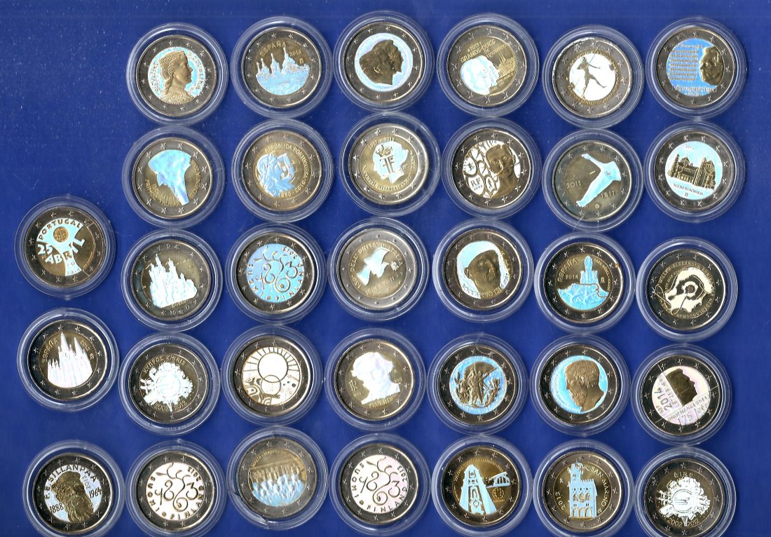  33x 2 Euro mit Hologramm Super Goldankauf Golden Gate Frank Maurer X884   