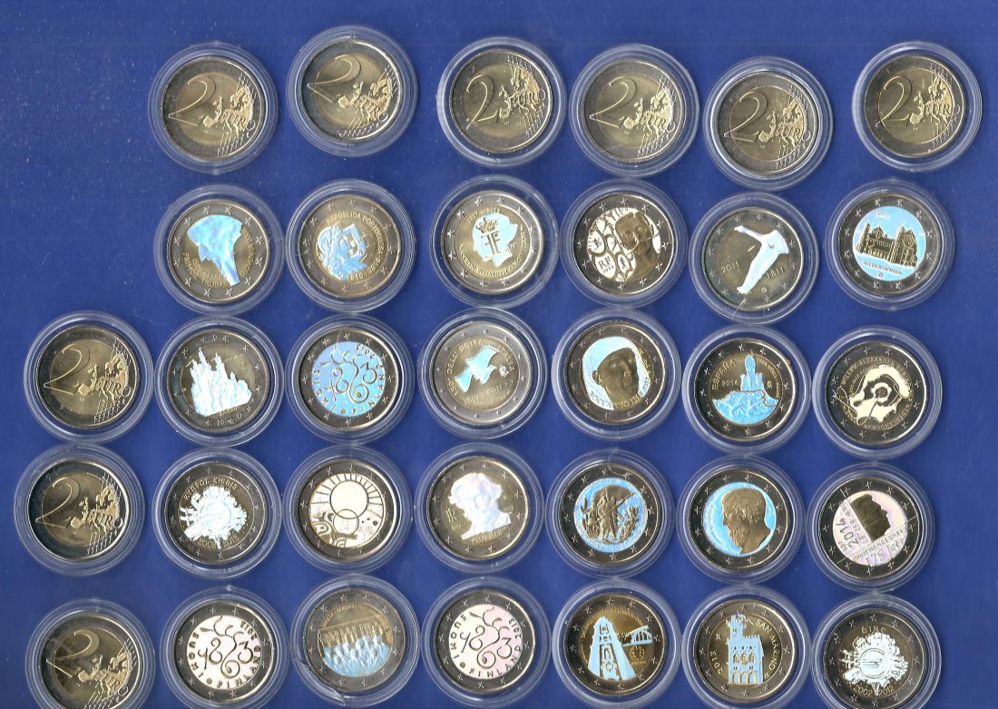  33x 2 Euro mit Hologramm Super Goldankauf Golden Gate Frank Maurer X884   