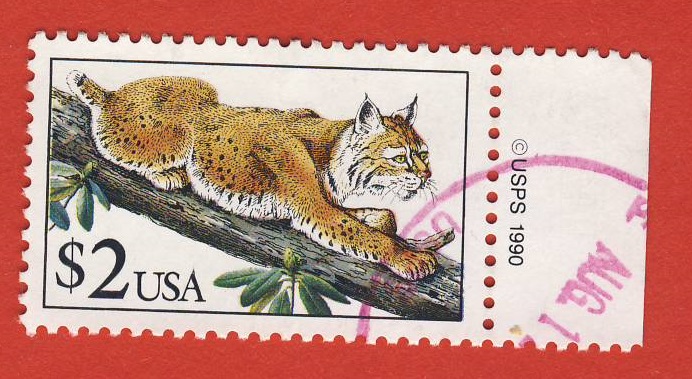  USA 1990 Rotluchs 2 Dollar Mi.2092 sauber gestempelt mit Anhänsel   