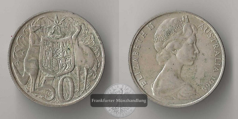  Australien  50 Cents  1966  FM-Frankfurt  Feinsilber: 10,62g   