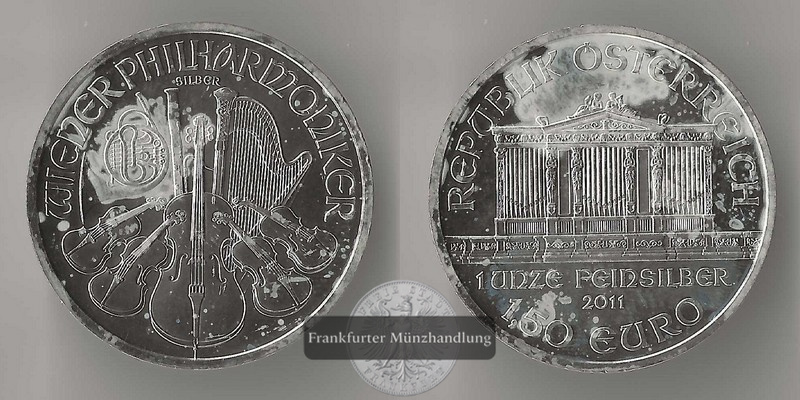  Österreich 1,5 Euro 2011  Wiener Philharmoniker  FM-Frankfurt Feinsilber: 31,1g   