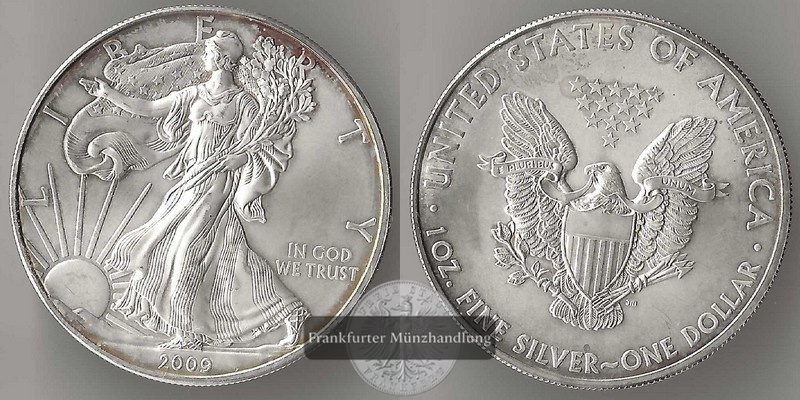  USA  1 Dollar   2009   American Eagle  FM-Frankfurt   Feinsilber: 31,1g   