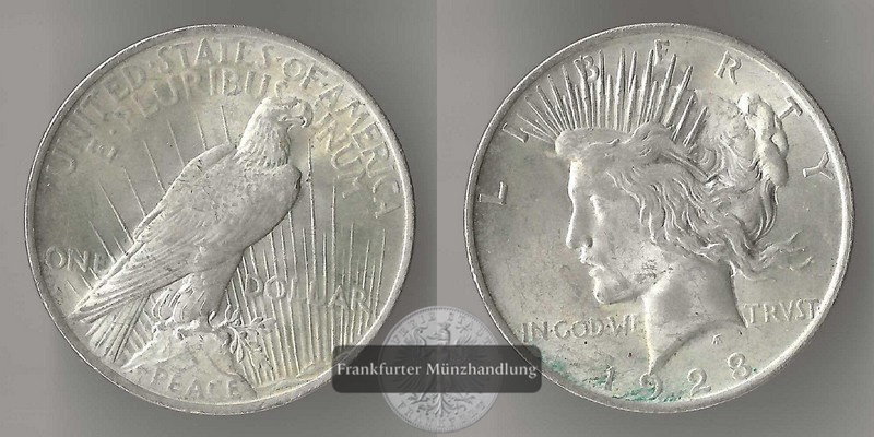  USA  1 Dollar   1923  FM-Frankfurt Feingewicht: 24,06g   