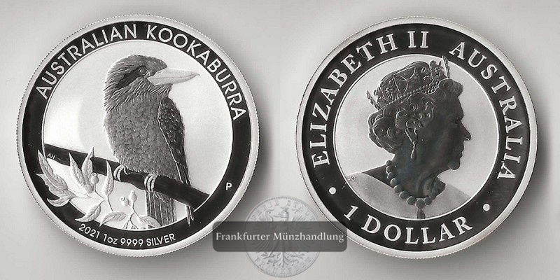  Australien,  1 Dollar  2021  Kookaburra FM-Frankfurt  Feinsilber: 31,1g   