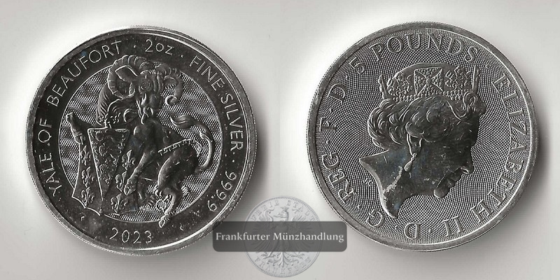  Großbritannien, 5 Pounds 2023  The Yale of Beaufort FM-Frankfurt  Feinsilber: 62,2g   