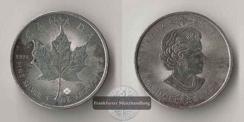  Kanada, 5 Dollar  2015   Maple Leaf   FM-Frankfurt   Feinsilber: 31,1g   