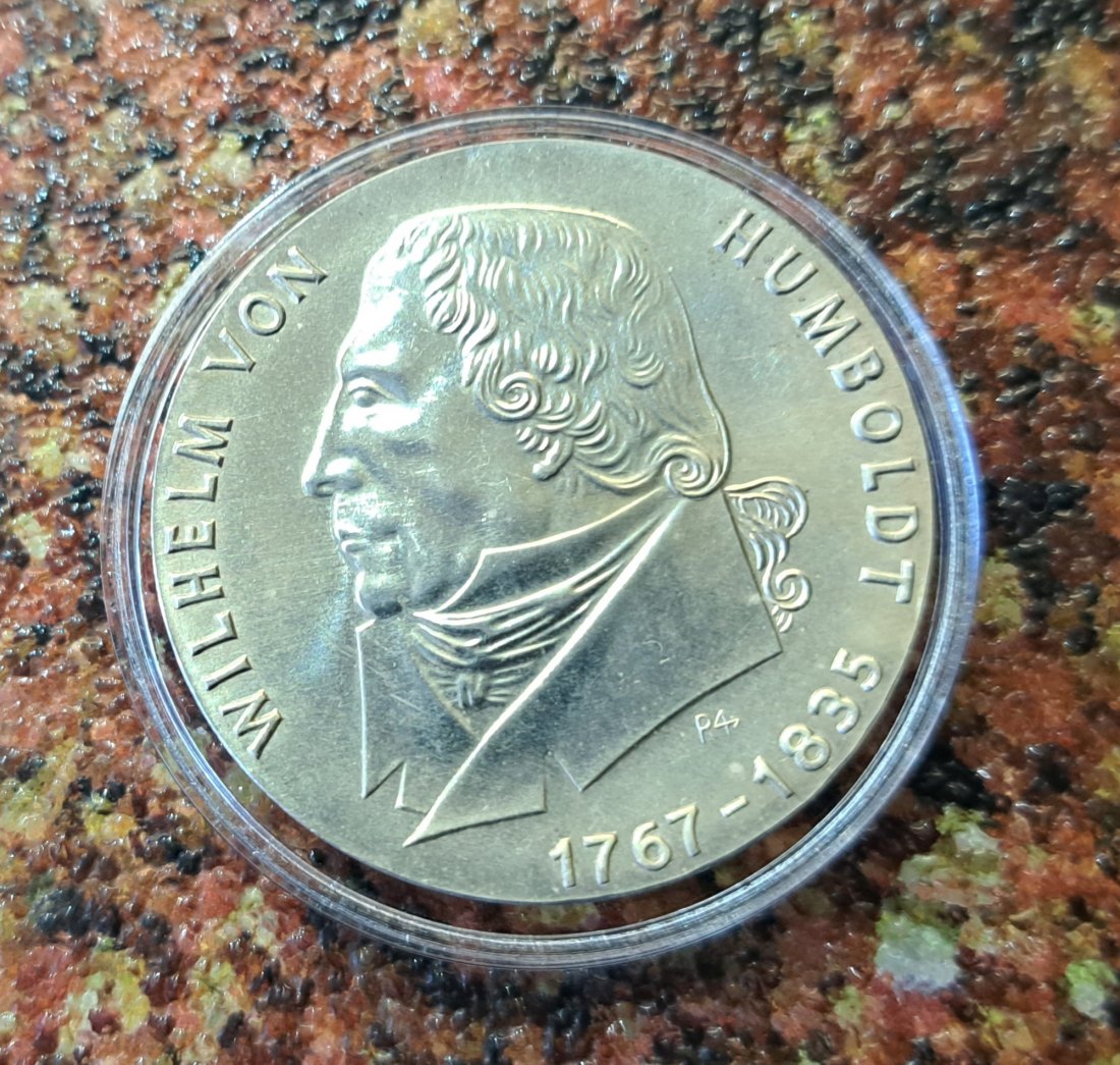  20 Mark 1967 DDR Gedenkmünze Wilhelm von Humboldt 800/1000 Silber   