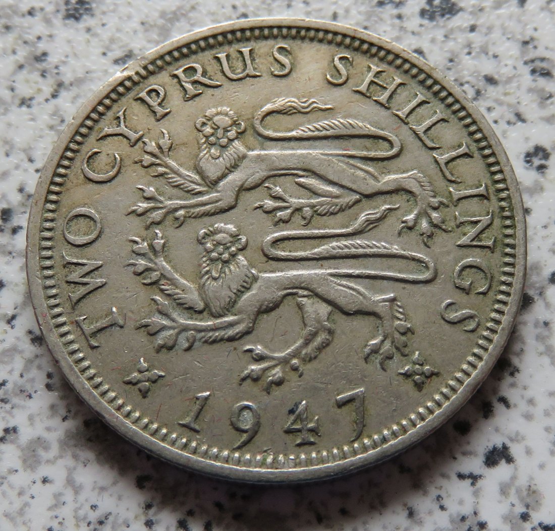  Zypern 2 Shilling 1947   