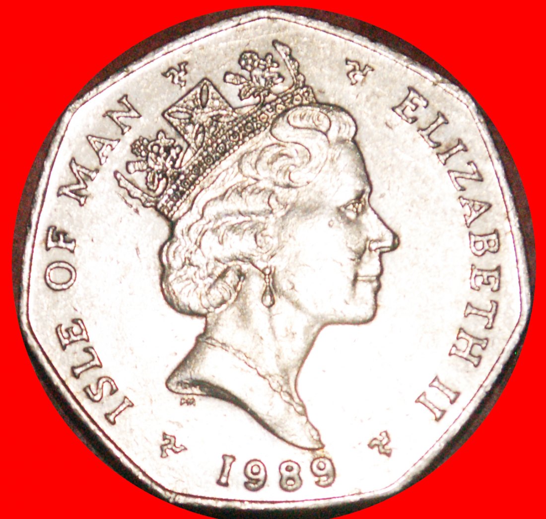  * GROSSBRITANNIEN: INSEL MAN  ★ 50 PENCE 1989AA LAXEY TRAM! SELTEN! OHNE VORBEHALT!   