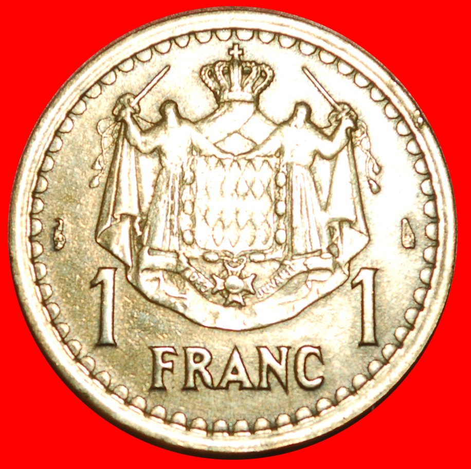  * FRANKREICH: MONACO ★ 1 FRANC (1945)! 2 RITTET VICHI 1943! OHNE VORBEHALT!   
