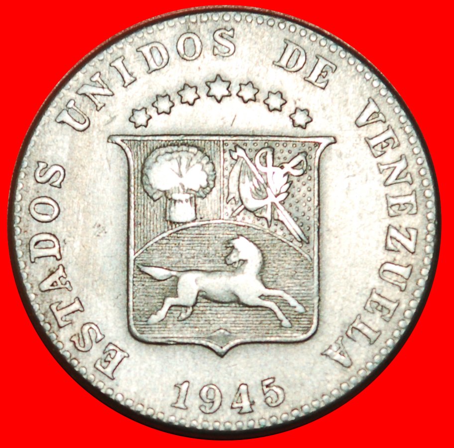  * USA (1945-1948): VENEZUELA ★ 12 1/2 CENTIME 1945 PFERD! OHNE VORBEHALT!   