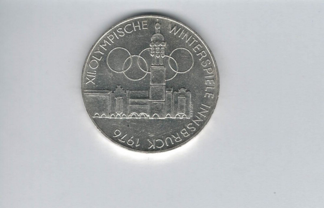  100 Schilling 1976 Winterolympiade Innsbruck Stadtturm Wien 15,36 fein silber Österreich (01914/5)   