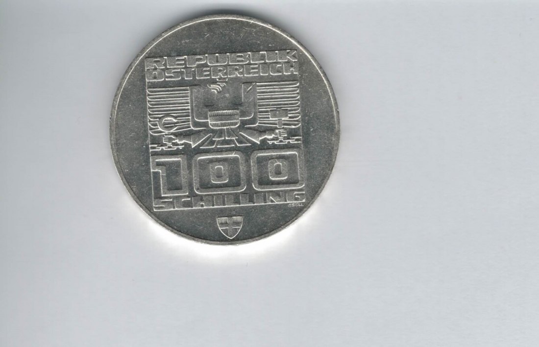  100 Schilling 1976 Winterolympiade Innsbruck Stadtturm Wien 15,36 fein silber Österreich (01914/5)   