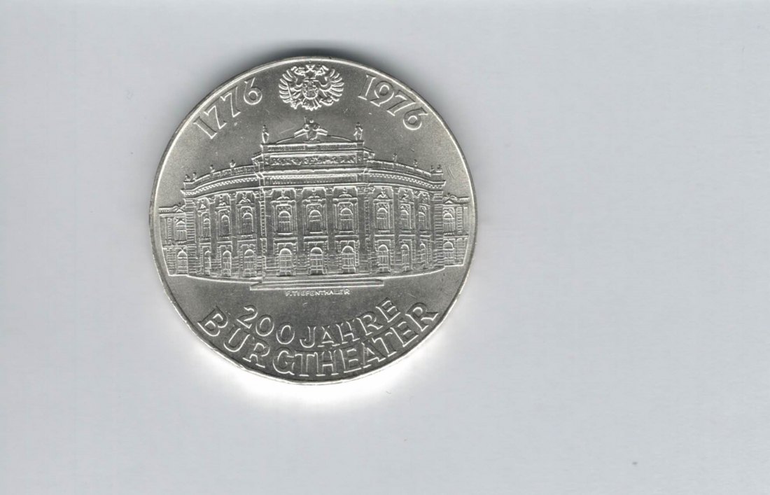  100 Schilling 1976 200 Jahre Burgtheater Wien 15,36g fein silb Österreich Spittalgold9800 (01914/11)   