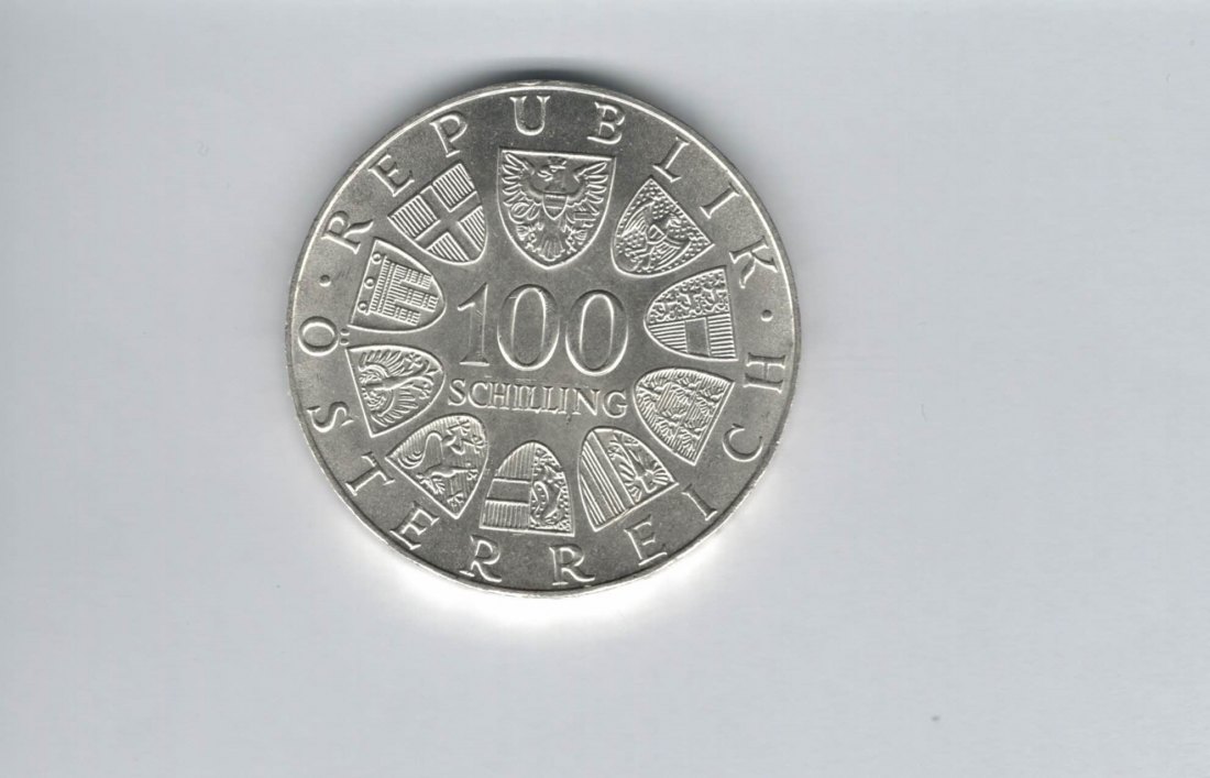  100 Schilling 1976 200 Jahre Burgtheater Wien 15,36g fein silb Österreich Spittalgold9800 (01914/11)   