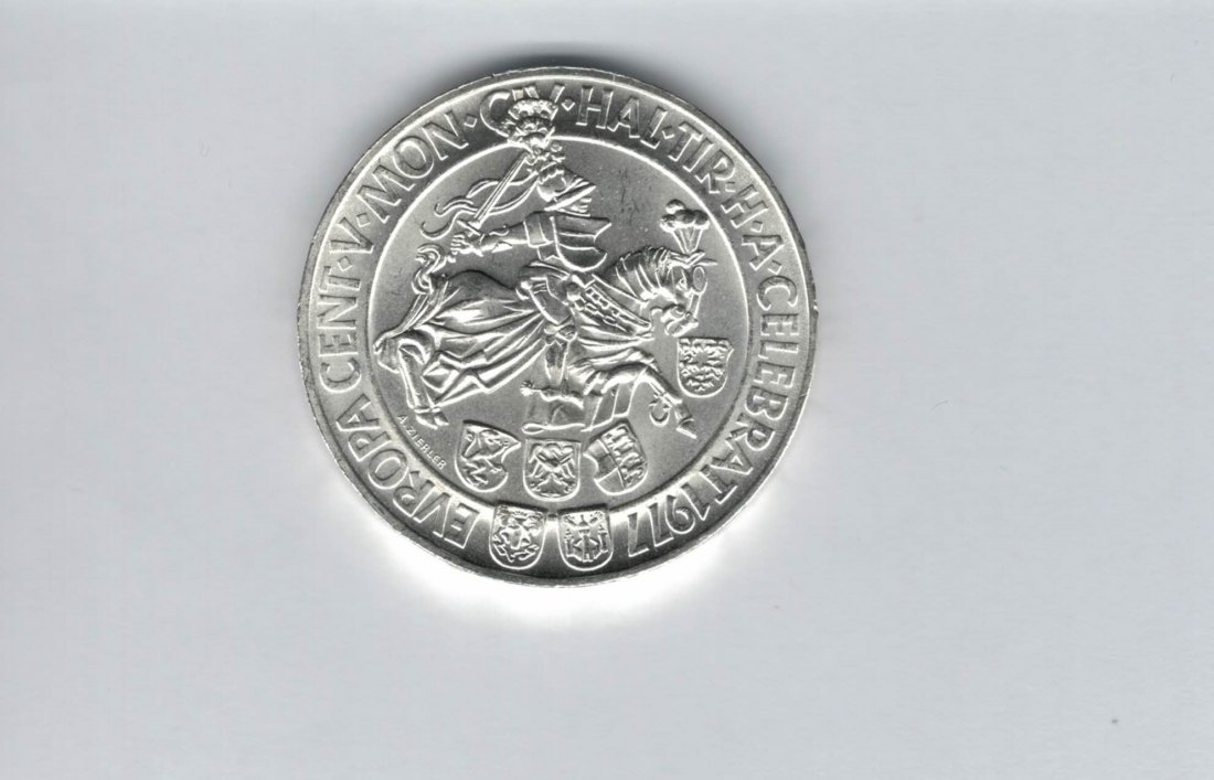  100 Schilling 1977 500 Jahre Münzstätte Hall/Tirol 15,36g fei Ag Österreich Spittalgold9800 01914/16   