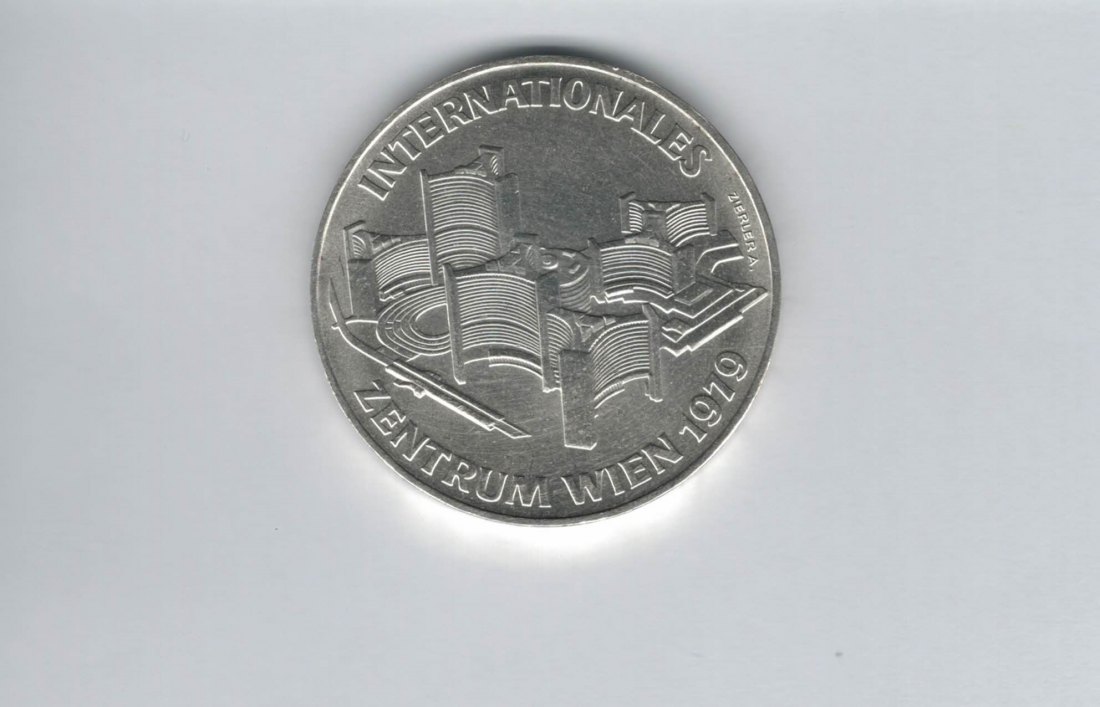  100 Schilling 1979 Internationales Zentrum Wien Uno City silber Österreich 2.Rep (01914/23)   